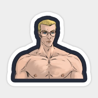 Big buff guy with glasses Sticker